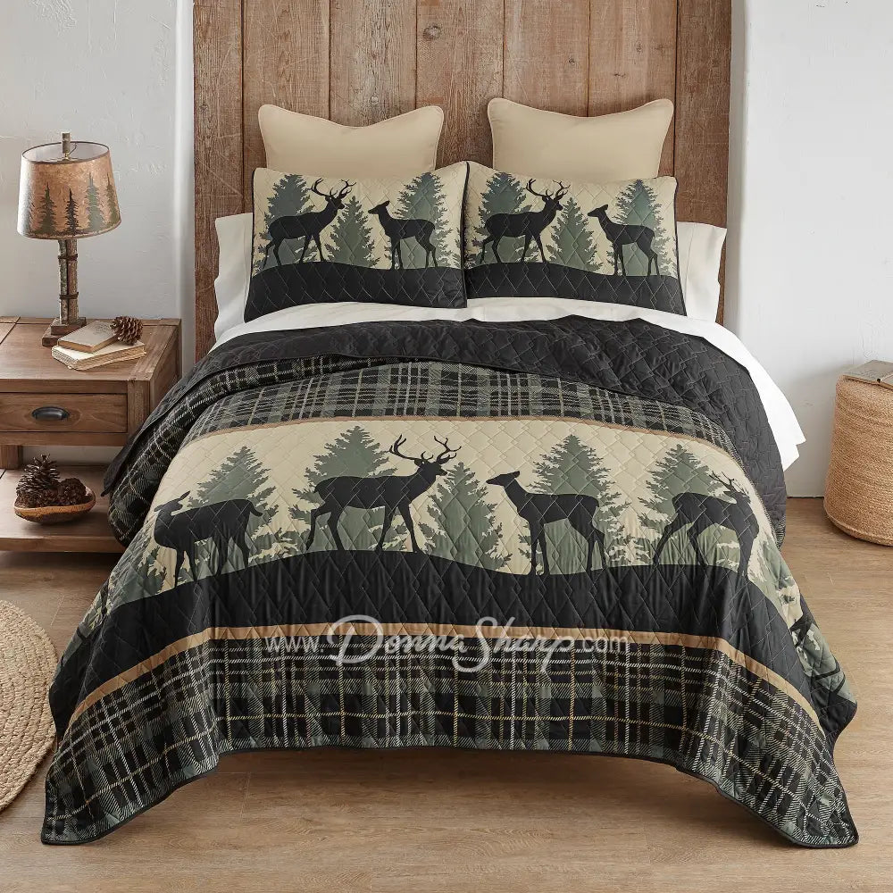 Donna Sharp Deer Walk Ultra Comfort Quilt Set King Set Bedding