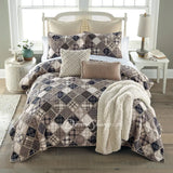 Donna Sharp 3Pc Driftwood Cotton Pieced Quilt Set Queen + 2 Shams New