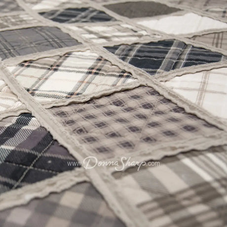 Donna Sharp 3Pc Driftwood Cotton Pieced Quilt Set Throw New