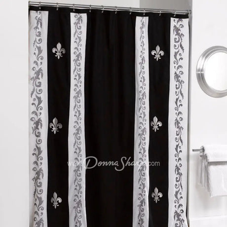 Shower Curtain Fdl Scrolls/White Sale