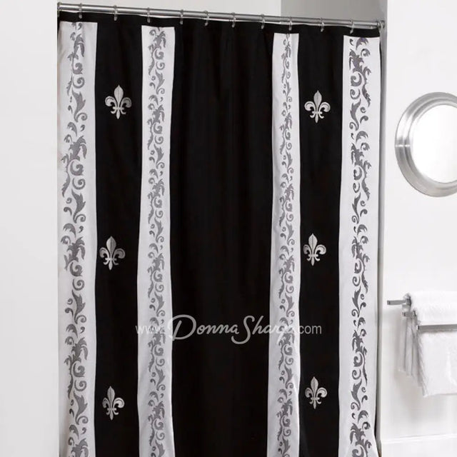 Shower Curtain Fdl Scrolls/White Sale