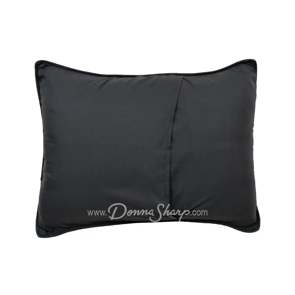 Donna Sharp Greenwood Patch pillow sham back in solid charcoal gray microfiber