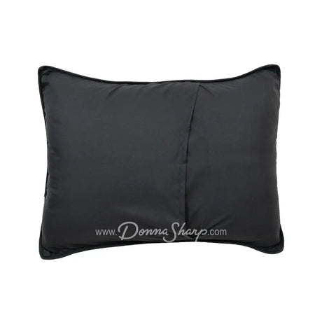 Donna Sharp Greenwood Patch pillow sham back in solid charcoal gray microfiber