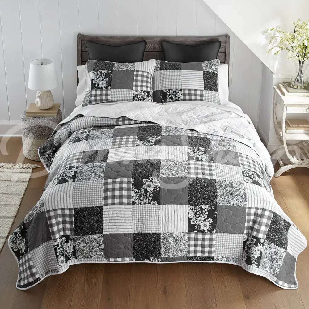 Donna Sharp Indiana Farmhouse 3Pc Cotton Quilt Set Bedding