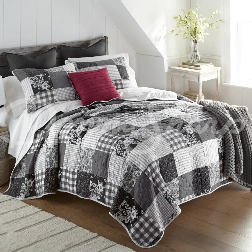 Donna Sharp Indiana Farmhouse 3Pc Cotton Quilt Set Bedding