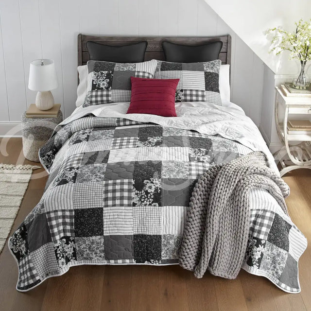 Donna Sharp Indiana Farmhouse 3Pc Cotton Quilt Set Bedding