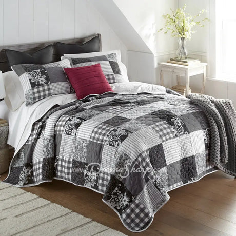 Donna Sharp Indiana Farmhouse 3Pc Cotton Quilt Set Bedding