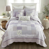 Donna Sharp Lavender Rose Cotton Pieced Quilted Bedding Bedding
