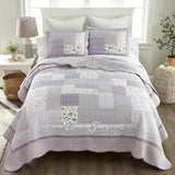 Donna Sharp Lavender Rose Cotton Pieced Quilted Bedding Bedding