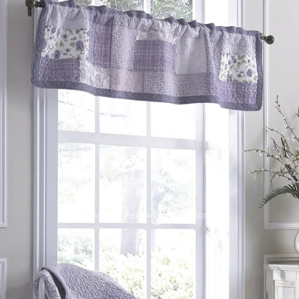 Donna Sharp Lavender Rose Cotton Pieced Quilted Bedding Lavender Rose Valance/Runner Bedding