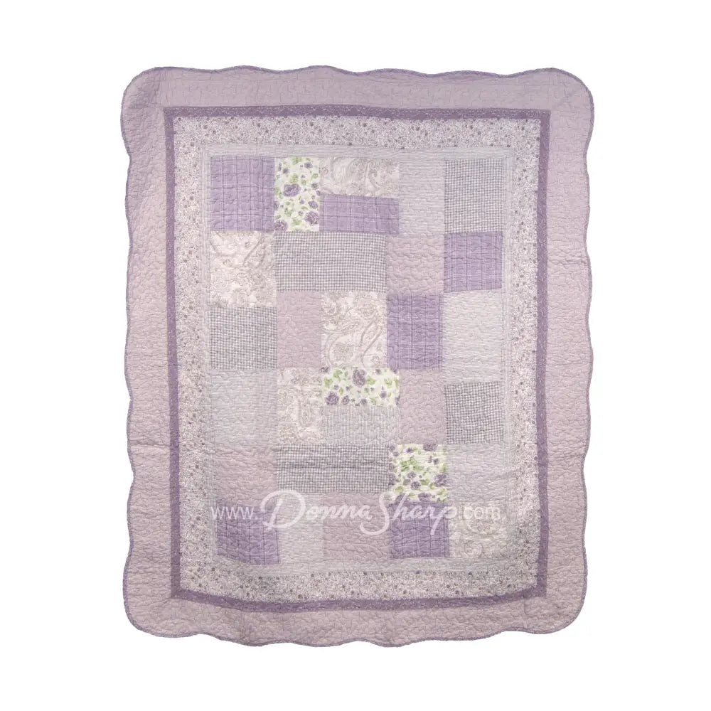 Lavender Rose Cotton Quilted Bedding Throw