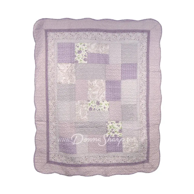 Lavender Rose Cotton Quilted Bedding Throw