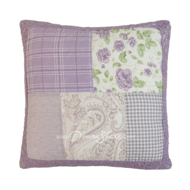 Lavender Rose Cotton Quilted Bedding Square Pillow