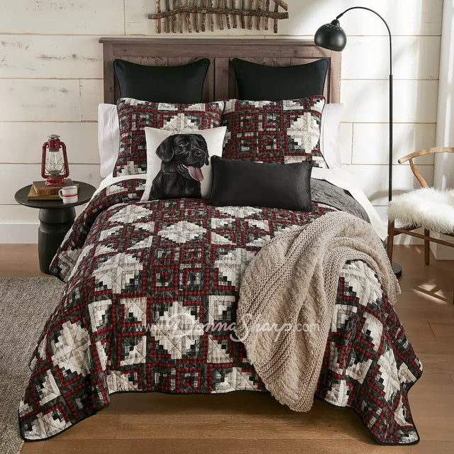 Donna Sharp Log Cabin Star Cotton Quilt Collection - New