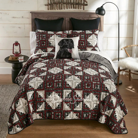 Donna Sharp Log Cabin Star Labrador Retriever Decorative Pillow Bedding