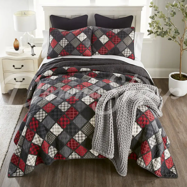 Donna Sharp Lumberjack Cotton Pieced Quilt Set Bedding