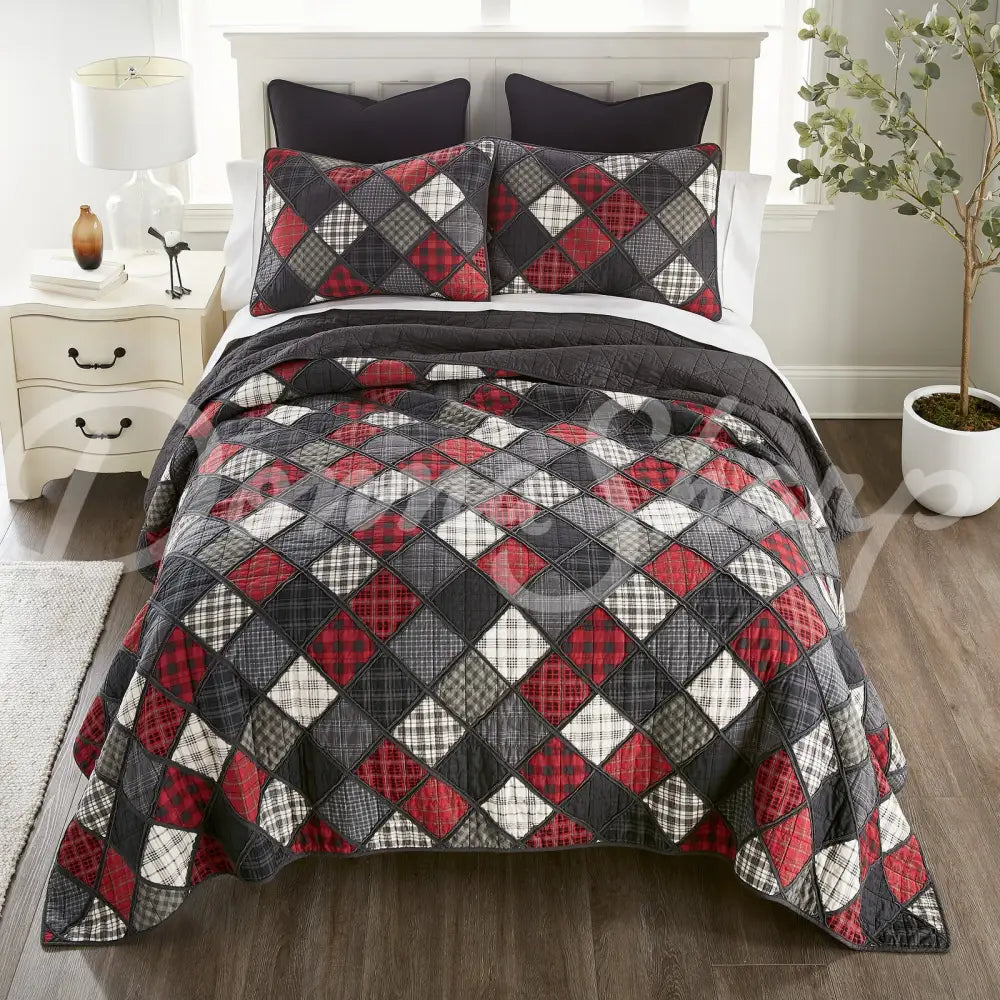 Donna Sharp Lumberjack Cotton Pieced Quilt Set Bedding