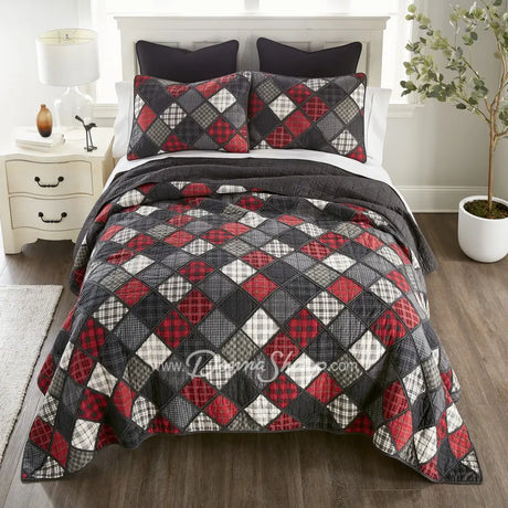 Donna Sharp Lumberjack Cotton Pieced Quilt Set Bedding