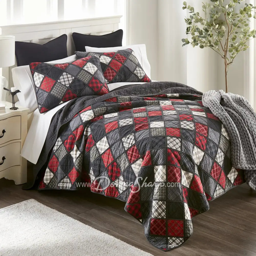 Donna Sharp Lumberjack Cotton Pieced Quilt Set Bedding