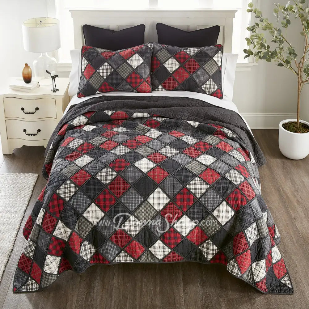 Donna Sharp Lumberjack Cotton Pieced Quilt Set Bedding