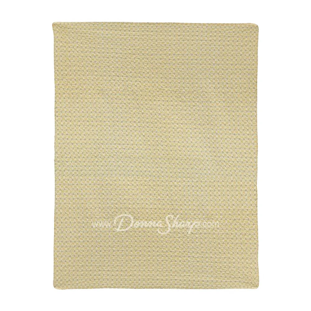 Donna Sharp Meadow cotton throw blanket reverse side in cream eyelet pattern with diamond quilting stitches