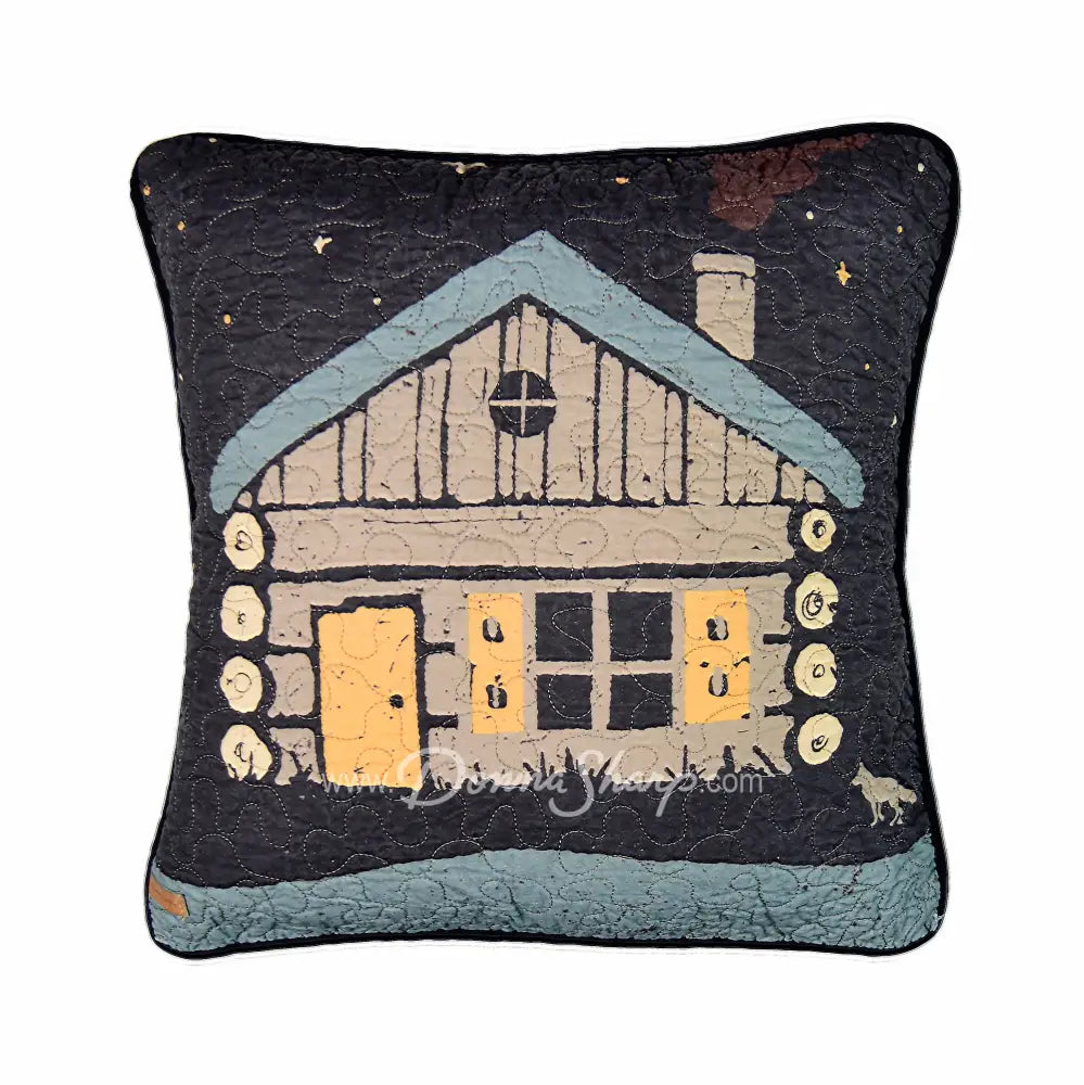 Donna Sharp Moonlit Cabin Cotton Quilted Bedding Cabin - Pillow Bedding