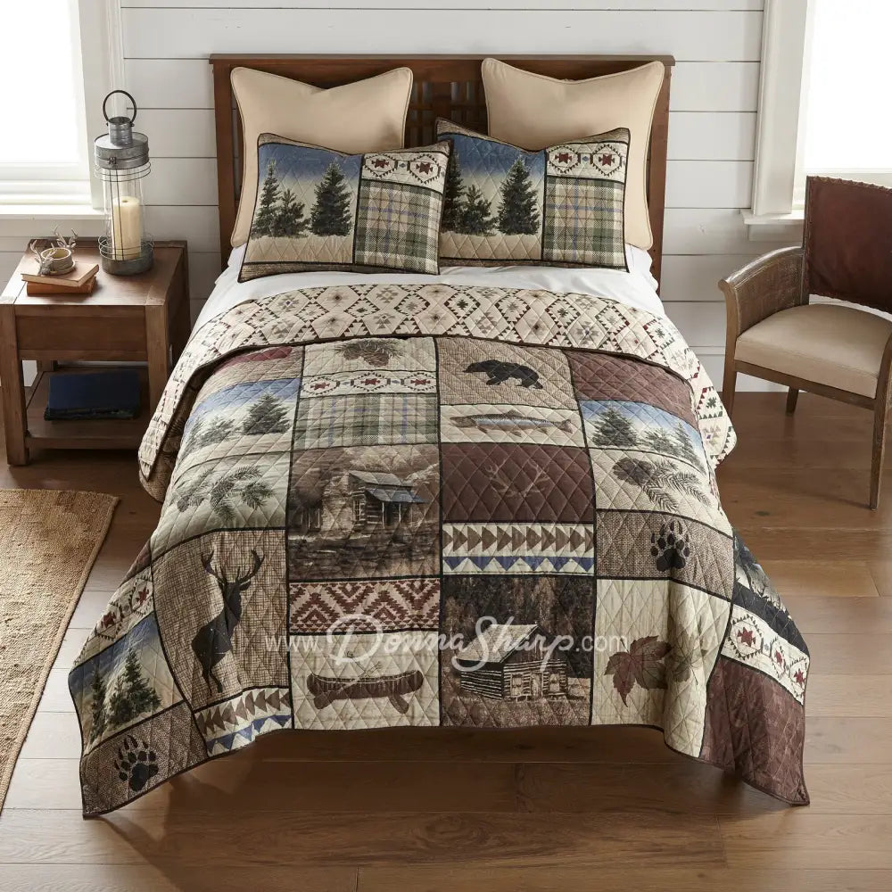 Donna Sharp Mountain Stream 3Pc Quilted Bedding Set