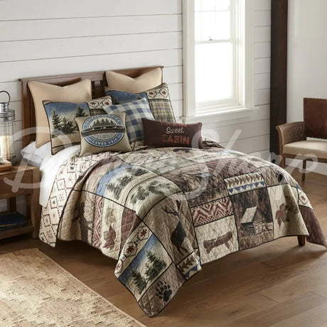 Donna Sharp Mountain Stream 3Pc Quilted Bedding Set