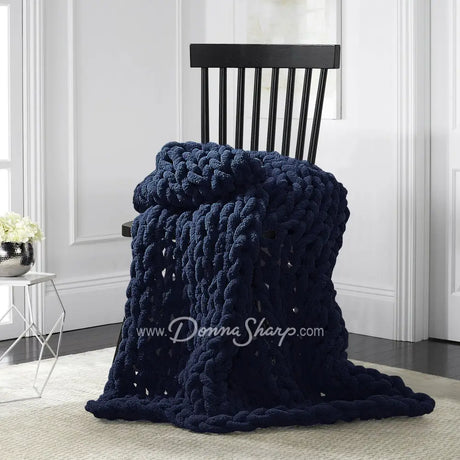 Donna Sharp Chenille Knit Throws Navy Bedding