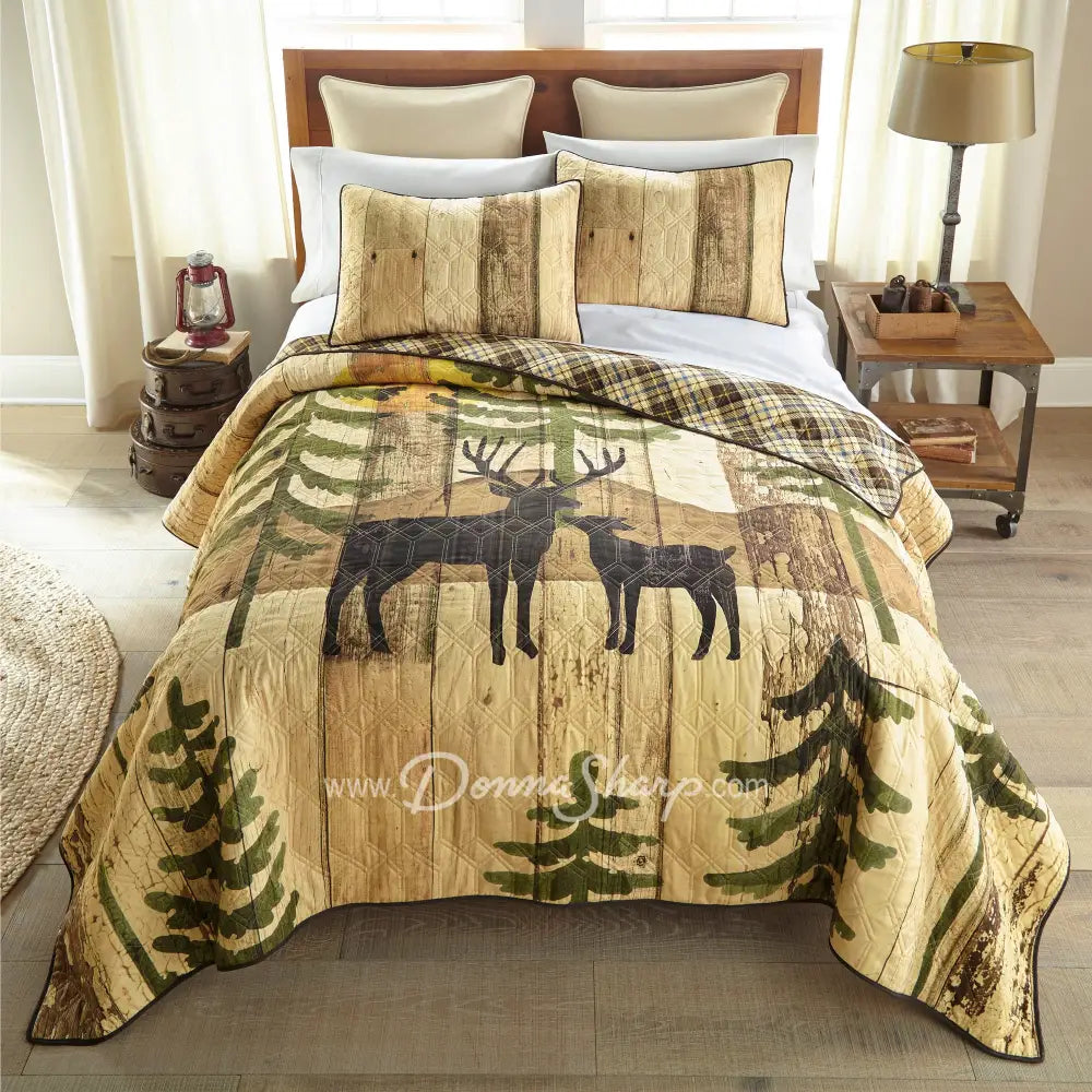 Donna Sharp Painted Deer Quilted Bedding Set Bedding