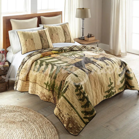 Donna Sharp Painted Deer Quilted Bedding Set