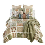 Donna Sharp Peach Rose 3pc Cotton Pieced Quilt Set New