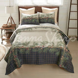 Donna Sharp Pine Boughs Quilted Bedding Set Queen Quilt + 2 Shams