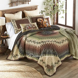 Donna Sharp Pine Circle 3pc Quilted Bedding Set New