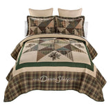 Donna Sharp Pine Star 3Pc Pieced & Embroidered Cotton Quilt Set New