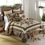 Donna Sharp Pine Star 3Pc Pieced & Embroidered Cotton Quilt Set New