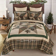 Donna Sharp Pine Star 3Pc Pieced & Embroidered Cotton Quilt Set Queen + 2 Shams New