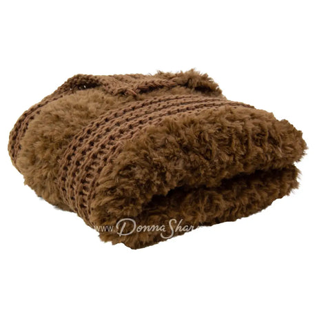 Donna Sharp Plush Knit Throws Plush Knit Coffee Bedding