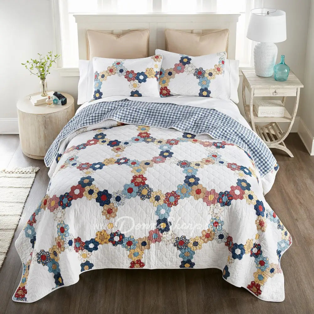 Donna Sharp Prairie 3Pc Cotton Quilt Set Bedding