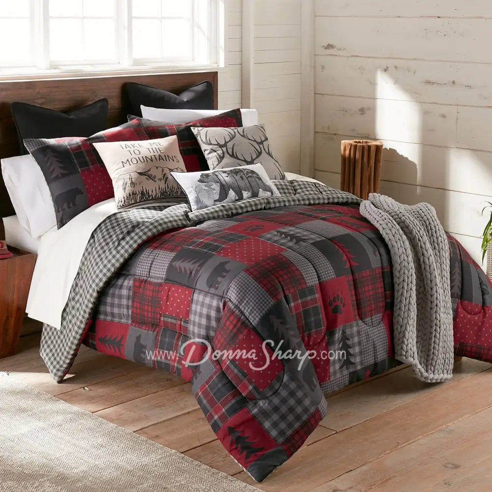 Donna Sharp Red Forest 3Pc Microfiber Comforter Bedding Set