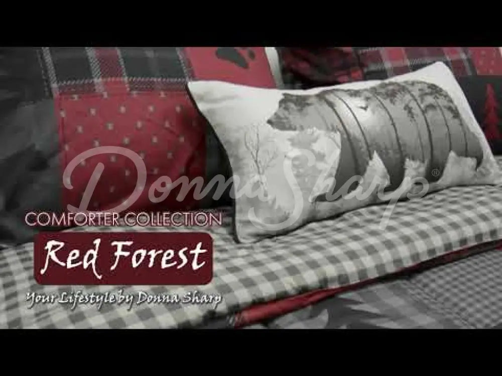 Donna Sharp Red Forest 3Pc Microfiber Comforter Bedding Set