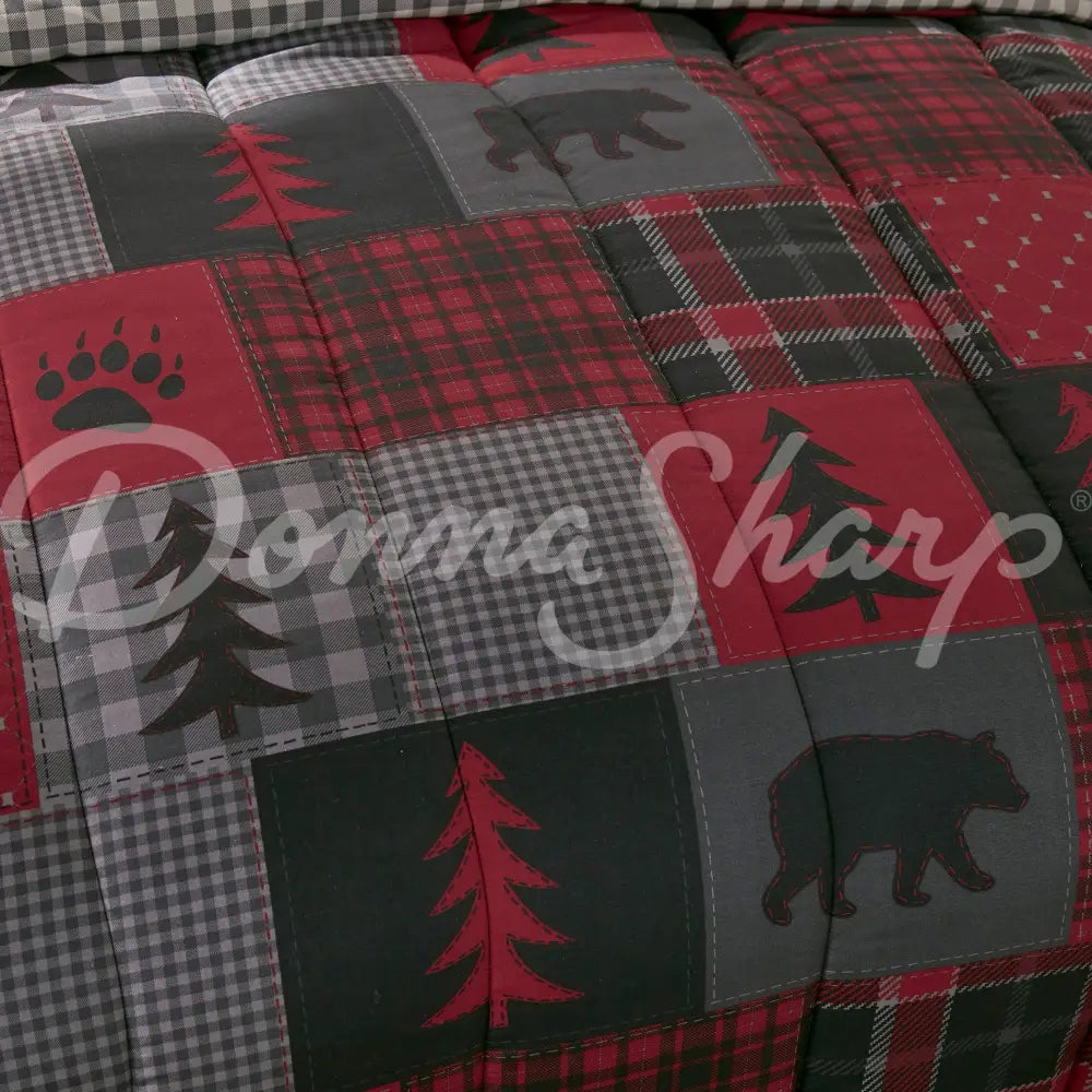 Donna Sharp Red Forest 3Pc Microfiber Comforter Bedding Set