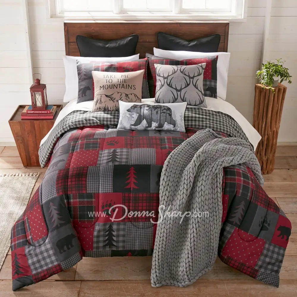 Donna Sharp Red Forest 3Pc Microfiber Comforter Bedding Set