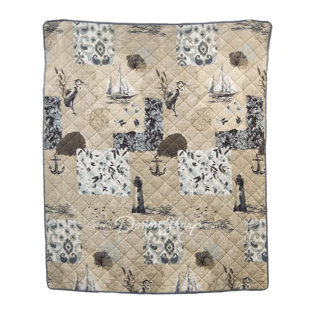 Donna Sharp Seascape Cotton Throw New