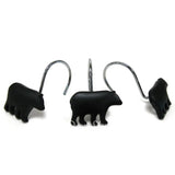 Shower Curtain Hook Black Bear (12Pc) Sale