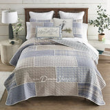 Donna Sharp Slate Cobblestone Cotton Patchwork Quilt Set Bedding