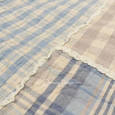 Donna Sharp Slate Cobblestone Cotton Patchwork Quilt Set Bedding