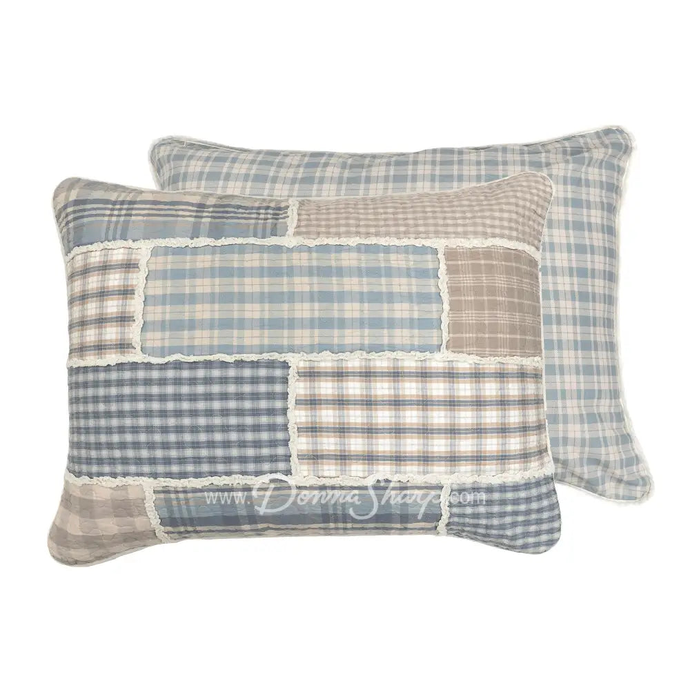 Donna Sharp Slate Cobblestone Cotton Patchwork Quilt Set Bedding