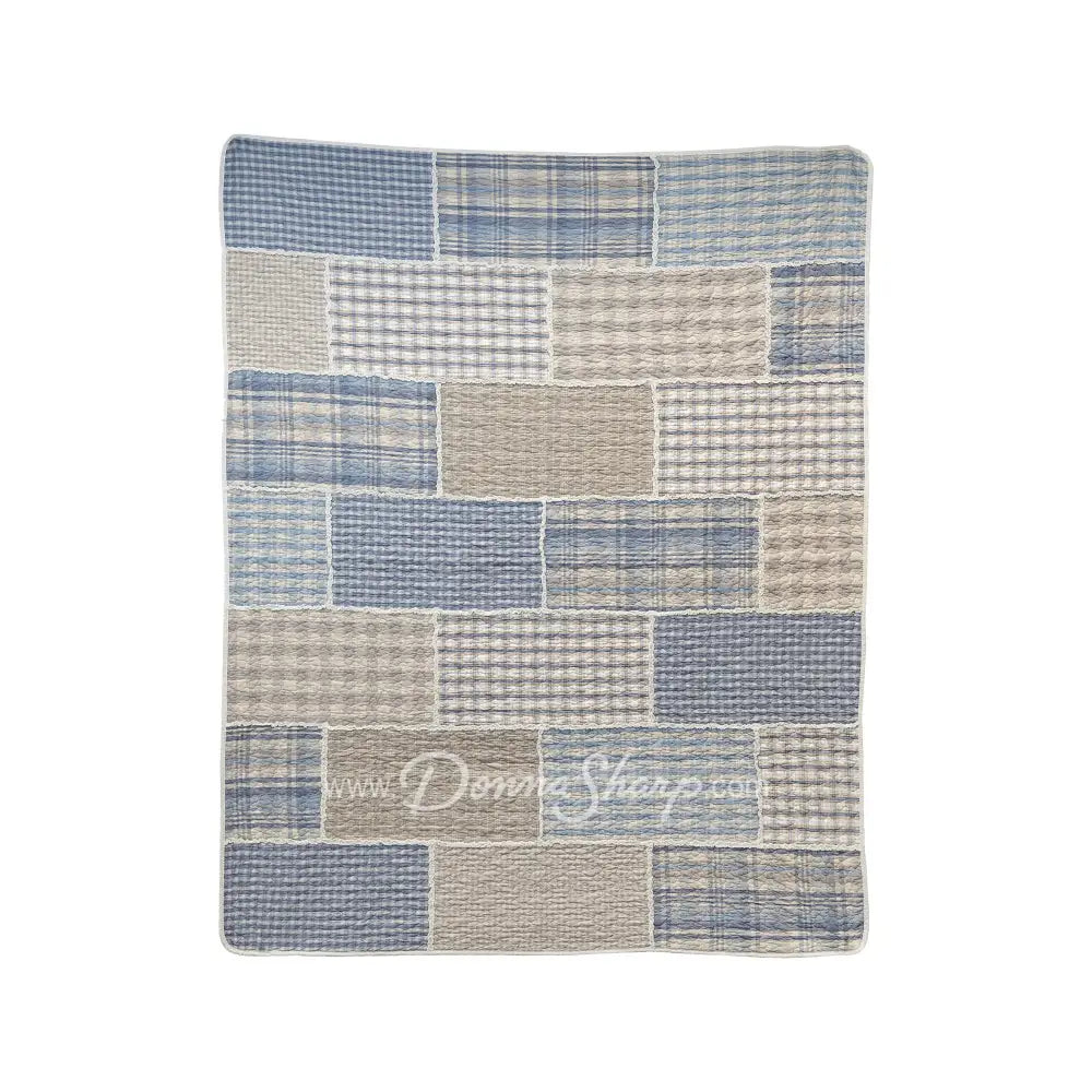 Donna Sharp Slate Cobblestone Cotton Patchwork Quilt Set Lap Quilt (36 x 48) Bedding