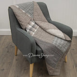 Smoky Square Cotton Quilted Bedding Throw